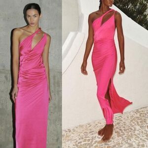 NWT Baobab Collection Lia Dress in Fuscia Pink One Shoulder Maxi XS Cocktail